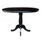 International Concepts Round 36 in Rd Top Pedestal Table, 12 in Leaf, 34.9 inH, Adjustable Height, Black, 36 W, 48 L, Wood K46-36RXT-6B - alternate 6